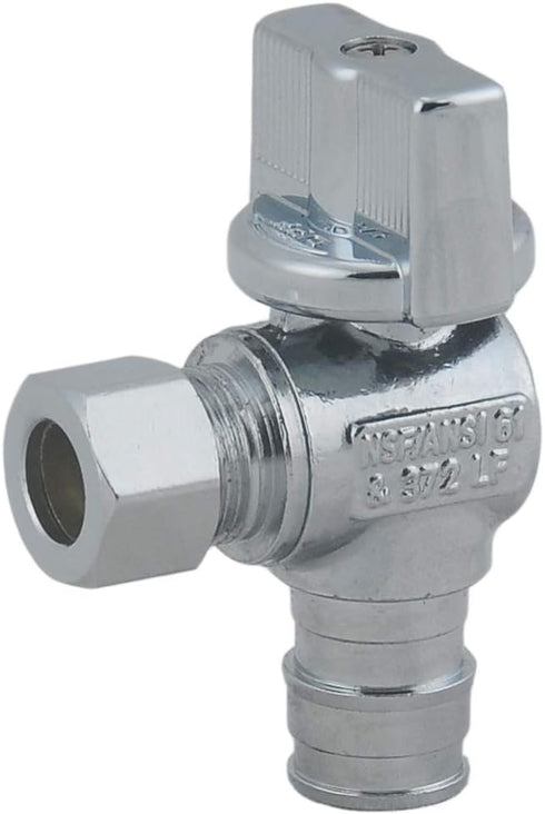 LD Valve- 1/4 Turn Angle PEX A Stop Valve, 1/2-in Exp(F1960) x 3/8-in OD Proprex Angle Shut Off Valve, Quarter Turn Brass Propex Angle Stop Valve...
