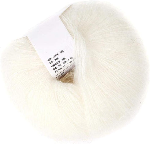26g/Roll Soft Mohair Knit Angora Long Wool Yarn for Hand-Made Lightweight Shawl Scarf Knitting Work with A Crochet(white)...