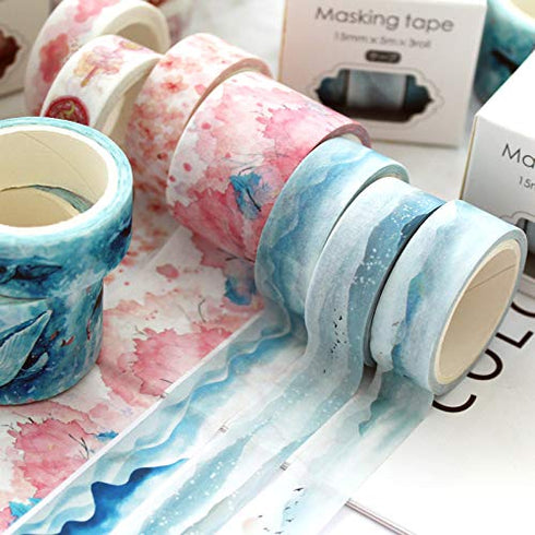 YUBBAEX Cute Printed Washi Tape 3 Rolls Japanese-style Masking Tape Set Decorative for Arts, DIY Crafts, Journal Supplies, Planners, Scrapbook, Ca...