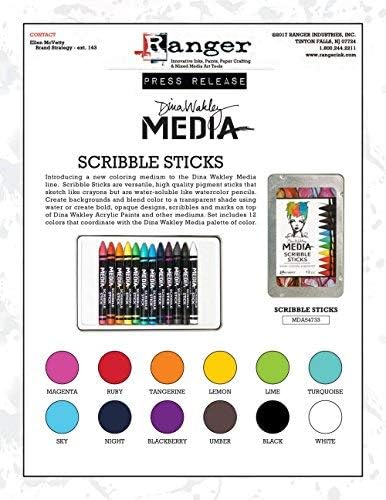 Ranger MDA54733 Dina Wakley Media Scribble Sticks 12/Pkg...
