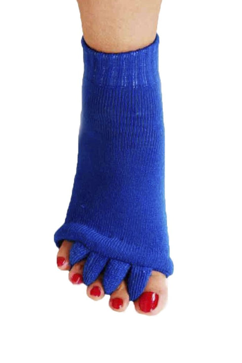 Plustrong Yoga Sports Gym Five Toe Separator Socks Foot Alignment Pain Massage Socks (M, foot alignment 5)...