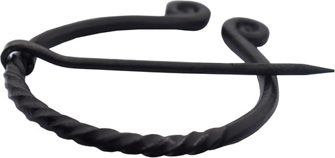 Twisted Ring Shape Brooch Hand forged medieval artifacts from nordiac past iron pin for cloak...