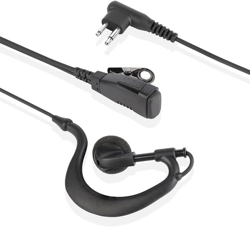 Walkie Talkie Earpiece Compatible with Motorola Single Wire Headphone Mic Earhook Headsets 2.5mm+3.5mm 2-Pin Two Way Radio Earpiece with PTT Black...