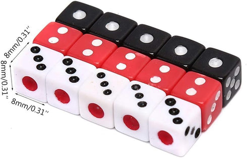 100Pcs 8mm Acrylic Dice White Black Gaming Dice Standard Six Sided Decider Board Game Dice Dice Set Dice Set D&d Polyhedral Dice Set Metal Dice Se...