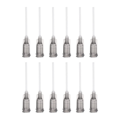 uxcell 20 Pcs 16G Plastic Dispensing Needles, 1" PTFE Glue Needle Tube Blunt Luer Lock Tips with PP Flexible Needle for Liquid Glue Gun, Grey...