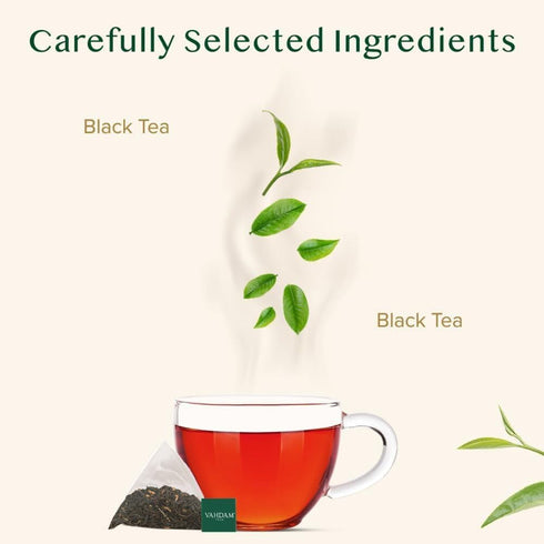 VAHDAM, English Breakfast Black Tea Bags (100 Count) High Caffeine | Strong, Robust & Flavoury | Pyramid Tea Bags | Full Bodied Black Tea Leaves...