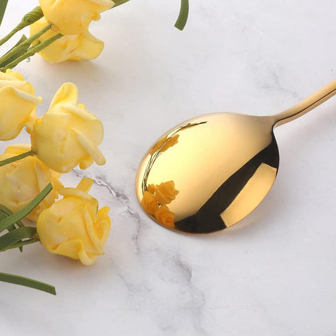 Soup Spoon, 12PCS 7.48inch Stainless Steel Soup Spoon,Dinner Spoon(Gold)...