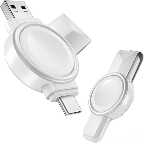 for Apple Watch Charger Portable, Magnetic Wireless iWatch Charger USB C & USB A Fast Charging Cordless Travel Charger Compatible with iWatch Ultr...