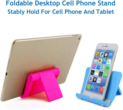 Cell Phone Stand for Desk, Foldable Cell Phone Holder Mobile Phone Dock Multi-Angle Universal Adjustable Tablet Holder Compatible with Most Cell P...