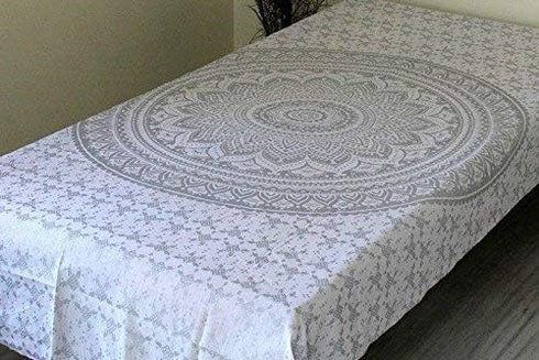 Popular Handicrafts Tapestry Wall Hanging Hippie Ombre Mandala Bohemian Hippy Metallic Shine Intricate Indian Tapestries Bedspread 54 x 82 Inches ...