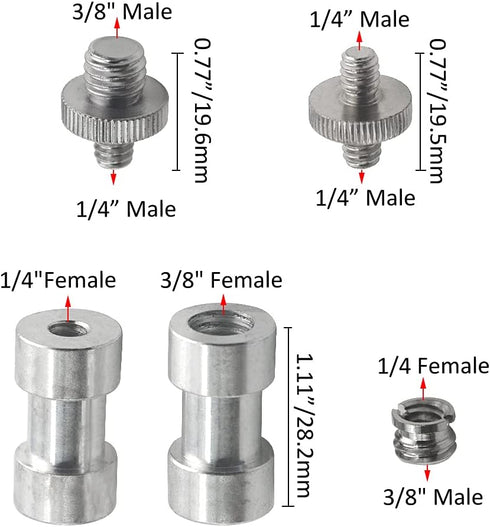 Camera Mount Screw Adapter 22Pack 1/4 Inch and 3/8 Inch Camera Screws Tripod Threaded Screws Adapter Camera Screw Mount Set for Camera Tripod Mono...