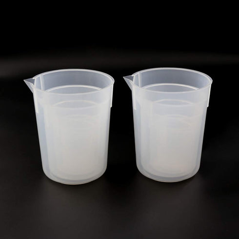 ULAB Scientific Plastic Beaker Set, 5 Sizes 50ml 100ml 250ml 500ml 1000ml, 2pcs for Each Size, Stackable with Spout, Molded Graduation, UBP1007...
