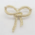 Elegant Gold Color Bow Tie Brooch Lapel Pin For Women Simple Dress Coat Cardigan Wedding Jewelry Gifts...