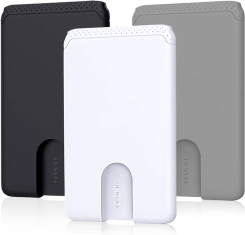 SHANSHUI 3 Pack Phone Card Holder Ultra Slim Phone Credit Card Holder Stick on Wallet Anti-Lost Design Phone Wallet Pocket Compatible for iPhone a...
