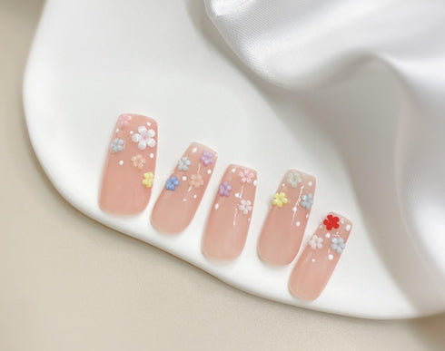 12 Grid 3D Acrylic Colorful Flowers Nail Art Pearl Designs Nail Art Supplies DIY Nail Art Accessories for Women ,1 Nie Zi...