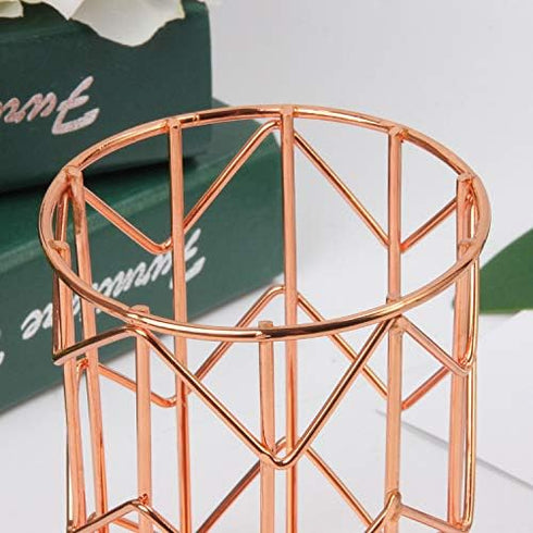 Pen Holder for Desk, Make Up Brush Holder Rose Gold Metal Wire Pencil Cup Holders...