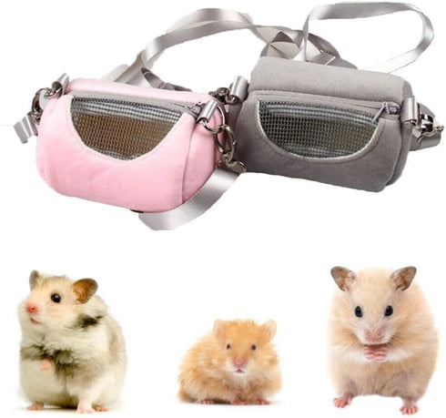 Hamster Travel Carrier Bag Round Crossbody Bag Portable Hamster Pet Bag Handbag with Adjustable Single Shoulder Strap Small Pet Supplies(Pink)...