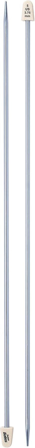 Susan Bates 11114-5 14-Inch Silvalume Single Point Knitting Needle, 3.75mm, Steel Grey...