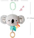 Taf Toys Soothing Musical Pulldown Toy with Multi-textures & Wooden Teether, Attaches to Crib, Stroller and Car Seat, Develop Baby’s Senses and Co...