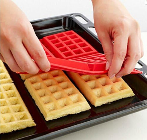 JKLcom Waffle Mold Silicone Waffle Mold 4 Cavities Waffle Mold Silicone Waffle Maker Baking Tray Mold for Waffle Cake Chocolate Craft Candy Soap B...