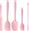 5 Piece Pink Silicone Spatula Set, Heat Resistant Rubber Spatulas Set, Silicone Kitchen Utensils Set Dishwasher Safe for Nonstick Cookware Baking ...