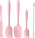 5 Piece Pink Silicone Spatula Set, Heat Resistant Rubber Spatulas Set, Silicone Kitchen Utensils Set Dishwasher Safe for Nonstick Cookware Baking ...