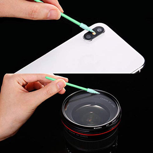 300pcs 2.559" Multi-Purpose Cleanroom Mini Spiral Pointed Tipped Foam Swab Cleaning for Detailing, Tiny Tight Places and Crevice Area CK-FS751B...