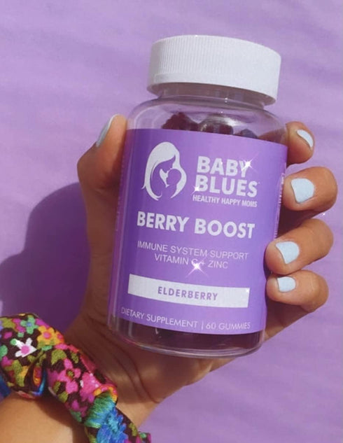 Baby Blues Berry Boost Elderberry Gummies for Moms - Immune Support with Zinc & Vitamin C Non-GMO Vegan and Gluten Free (60 Pieces)...