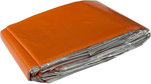 Rescue Essentials Hypothermia Wrap Blanket, Oversized 60" x 96", Mylar/Lightweight Polyethylene Fabric (Orange)...