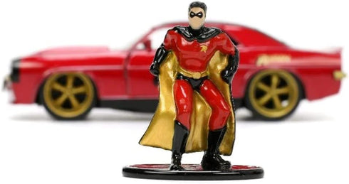 DC Comics 1:32 1969 Chevy Camaro Die-cast Car w/ 1.65" Robin Figure, Toys for Kids and Adults...