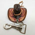 WitnyStore 2" Long Cowboy Hat Keyring - Miniature Collectibles - Realistic Hand Made and Painted Leather Key Organizer Keychain Gifts and Souvenir...