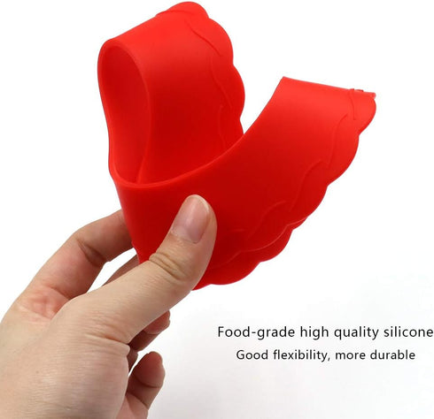 4 Pcs Mini Pie Crust Shields, Silicone Pie Pan Shield for Baking, Mini Pie Crust Protector 4 to 6 in (Red)...