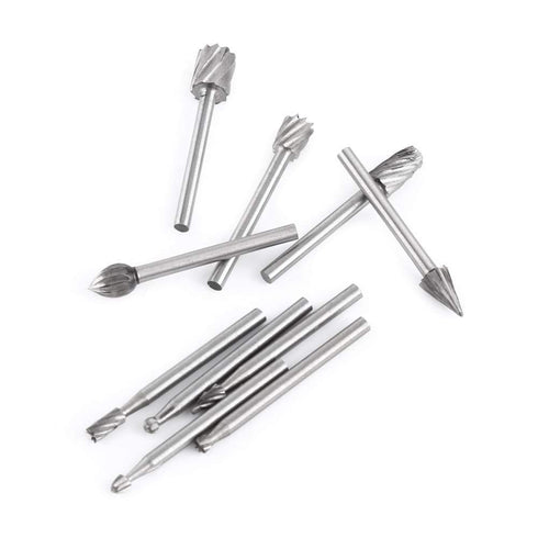 Rotarys Files Woodworking Carving Tool Set, 10pcs Burrs 1/8inch Shank Tungsten Carbide Rotarys Burr Files Woodworking Carving Tool Set...
