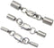 50pcs Endcaps with Clasps for 2.5mm (0.1 Inch) Beading Cord Wire Thread Sterling Silver Plated Brass for Jewelry Craft Making CF225-4...