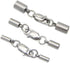 50pcs Endcaps with Clasps for 2.5mm (0.1 Inch) Beading Cord Wire Thread Sterling Silver Plated Brass for Jewelry Craft Making CF225-4...