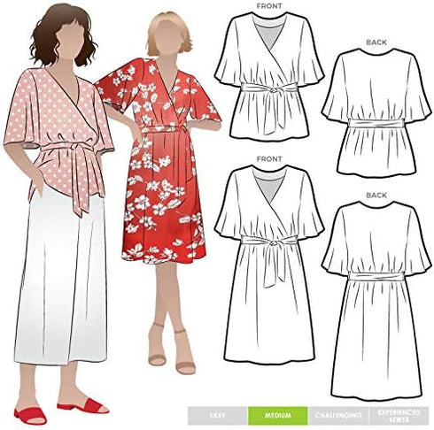 Style Arc Sewing Pattern - Bonita Dress or Top (Sizes 04-16)...