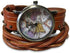 Women Watches Soft Leather Wrap Arond Watch Traval Word Map Watch Men Watch Brown/Black (15.95" Length)...