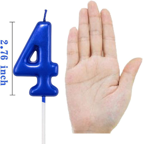 Blue Birthday Candles 4 Candle 4th Four Years Cake Bady Roman Numberal Cool Number Candle No 40 41 42 43 44 45 46 47 48 49...