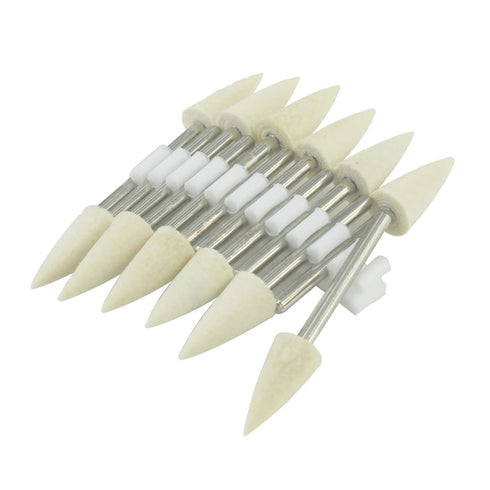 Luo ke 10mm Wool Felt Polishing Bits - 1/8'' Shank Conical Shape Wool Felt Buffing Polishing Points for Dremel Rotary Tool (Pack of 12)...