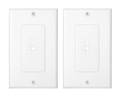 Cable Matters 2-Pack 1-Gang Wall Cable Pass Through Wall Plates with Flexible Rubber Grommet, Cable Wall Plate, In Wall Cable Management Solution ...