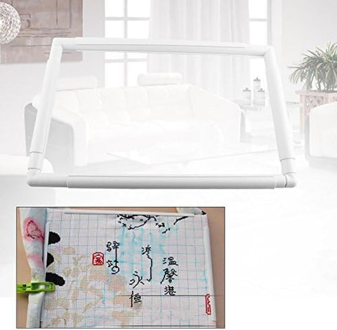 Square Rectangle Plastic Clip Frame for Embroidery Cross Stitch Quilting Needlepoint Tool(43.1 x 27.9cm)...