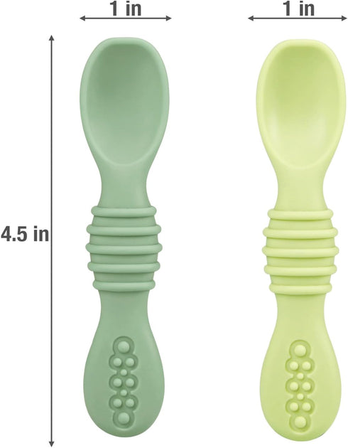 PandaEar 6 Pack Silicone Baby Spoons Self Feeding 6 Months for Toddler - Baby Led Weaning Utensils 6-12 Months - Infant Spoons First Stage - Baby ...