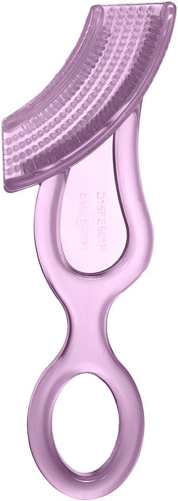 Brilliant Oral Care Baby’s First Toothbrush, Smooth Silicone Bristles Gently Clean Tender Teeth and Gums, for Ages 4+ Months, Pink, 1 Pack...