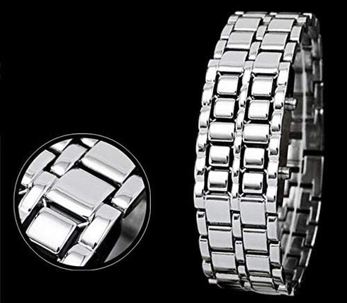 MASTOP Women's Men's Watches Fashion Novelty Lava Red Blue LED Digital Stainless Steel Black Bracelet Watches...