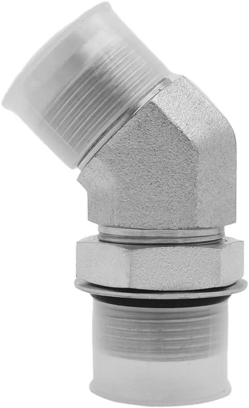 (2-PACK) 6802-06-06-NWO Hydraulic Hose Adapter Fitting 3/8"Male JIC 37°Flare(9/16-18 UNF) × 3/8"Male Adjustable Nut O-Ring Boss(9/16-18 UNF) 45° E...