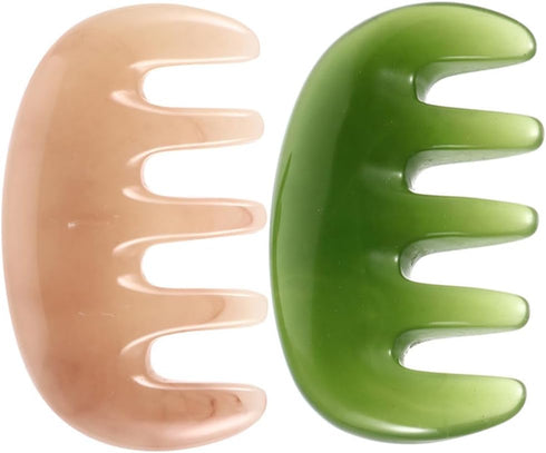 2pcs Scalp Massage Comb Massage Tools Wooden Massage Tool Massage Scraper Resin guasha Board spa Scratcher Scalp Massagers Resin Beeswax Massager ...