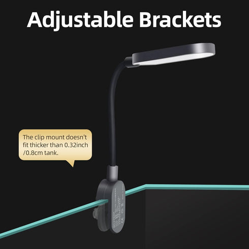 UPETTOOLS Aquarium Light with Adapter LED Clip on Fish Tank Light Small Full Spectrum USB Light 360° Rotation Lighting 5W...