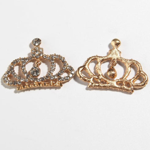 45mm Big Bling Gold Flatback Crystal Crown Rhinestone Buttons Embellishment for DIY Handbag Shoes Wedding Invitation Decoration 20PC (Golden)...