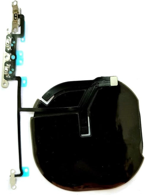 NFC Chip Wireless Charging Charger Panel Coil Sticker with Volume Button Flex Cable for iPhone Xs Max 6.5 inch...