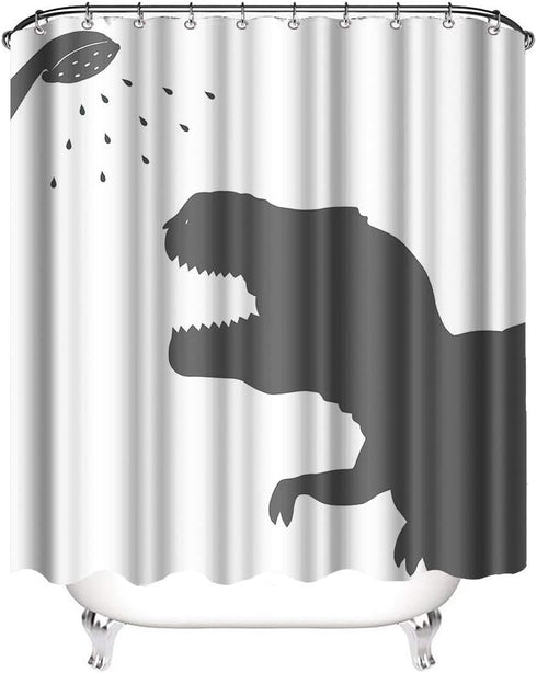 Animal Dinosaur Fabric Shower Curtain Dinosaur Silhouette Waterproof Polyester Fabric Bathroom Set with Hooks Animal Home Decor 72x72IN...